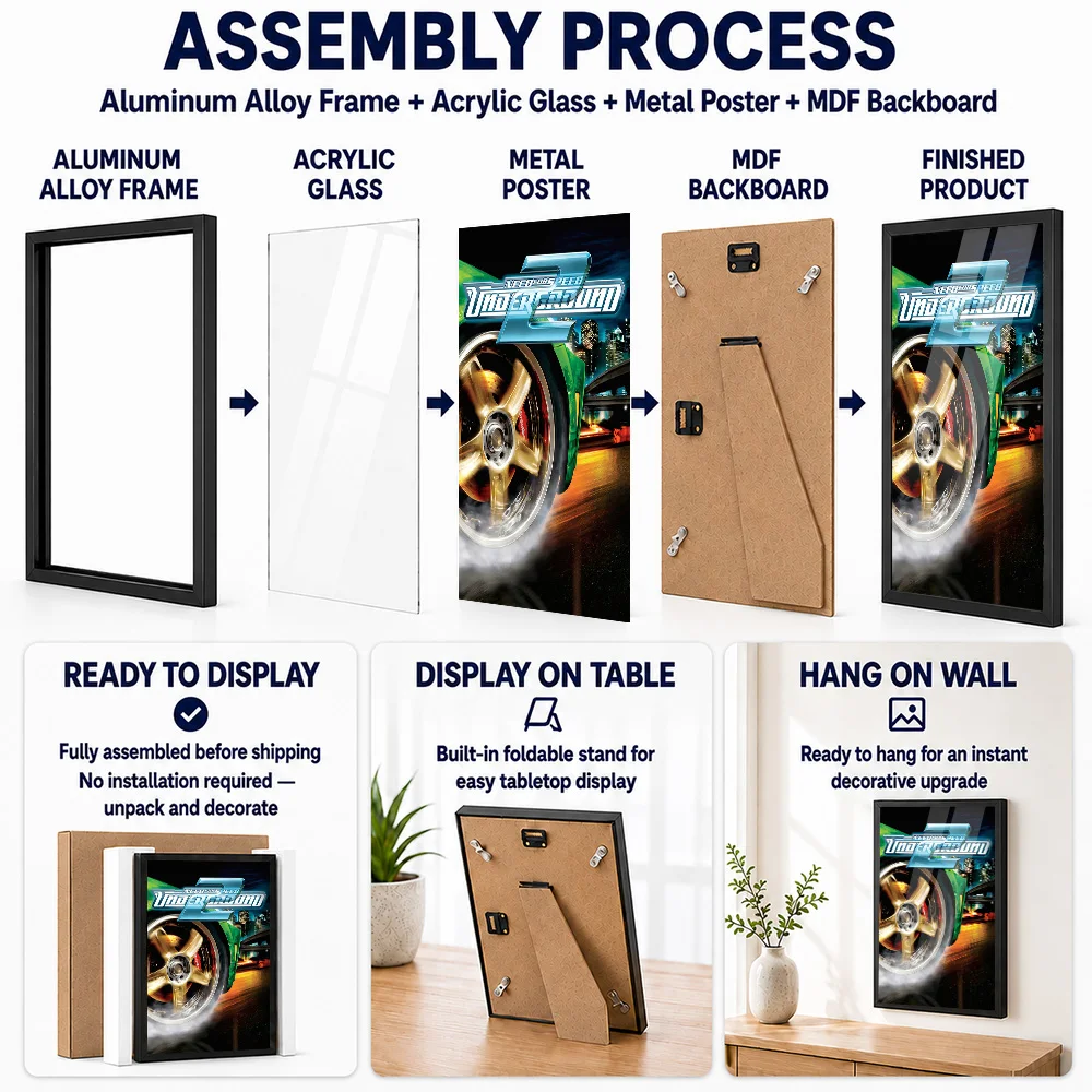 Underground 2 Metal Poster With Aluminum Alloy Frame Customized Photo Dynamic Boost Style Wall Art For Teen Bedroom Gamer Gift