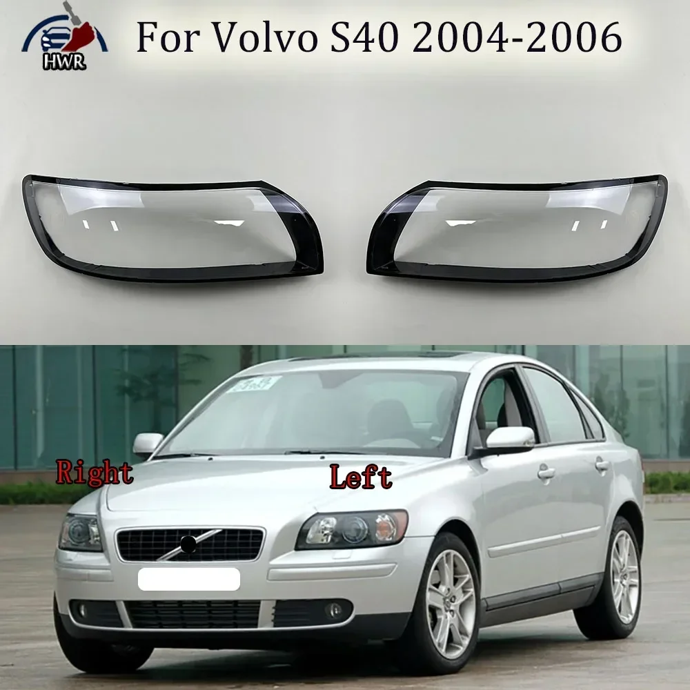 

For Volvo S40 2004 2005 2006 Headlight Cover Transparent Lampshade Lamp Case Headlamp Shell Plexiglass Replace Original Lens
