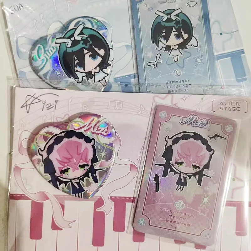 

Официальное аниме Alien Stage Till Ivan Luka Sua Мизи Хьюна, косплей, лазерный значок в форме сердца, мультяшная карта, эмблема, подарочные карты, игрушки