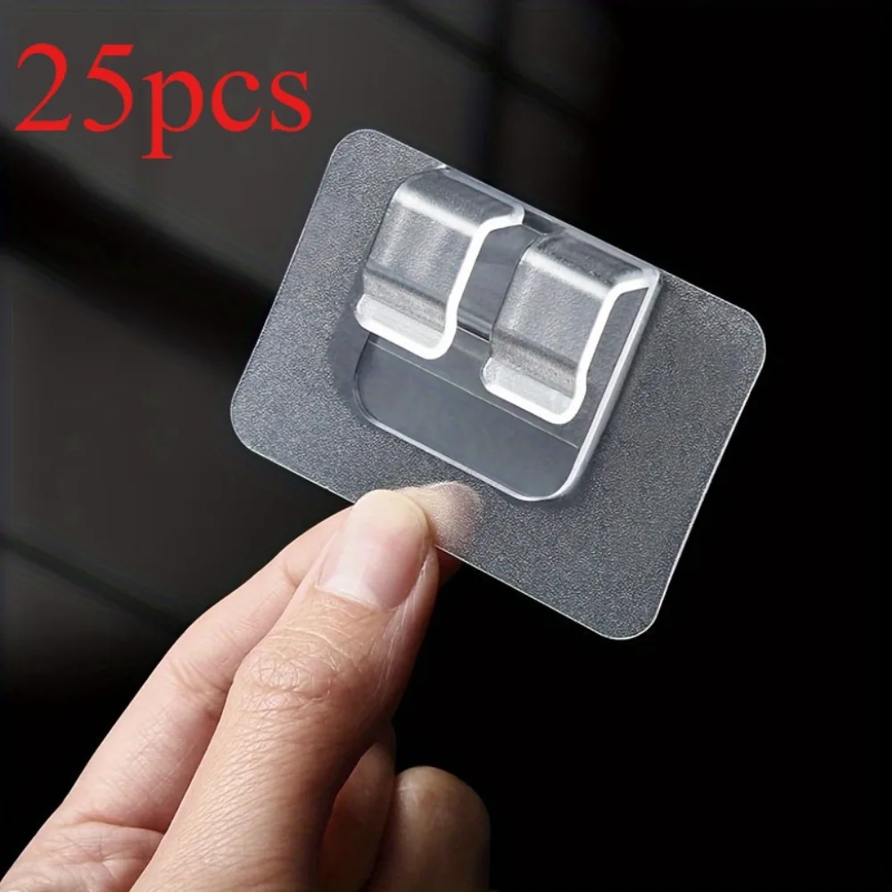 25/50 قطعة من مشابك الإضاءة الخارجية. بدون حفر، شديد التحمل، مقاوم للماء والأشعة فوق البنفسجية لديكور المهرجانات. #1