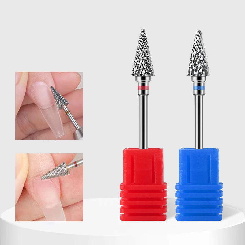 Tungsten Steel Milling Cutters For Manicure, Removing Gel Polish Nail Drill Bits Umbrella Shape Machine Pedicure Accessories