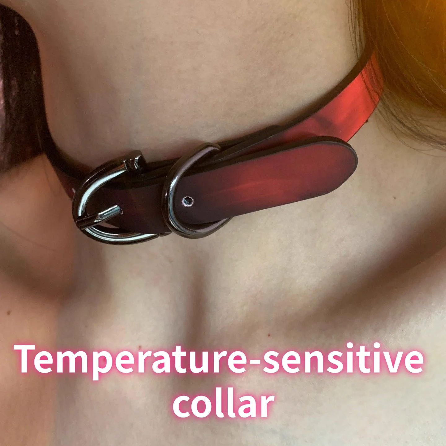 Thermo-Halskette aus weichem Leder mit Farbwechsel für Damen, trendiges High-End-Schlüsselbein-Accessoire, süßer, cooler Stil