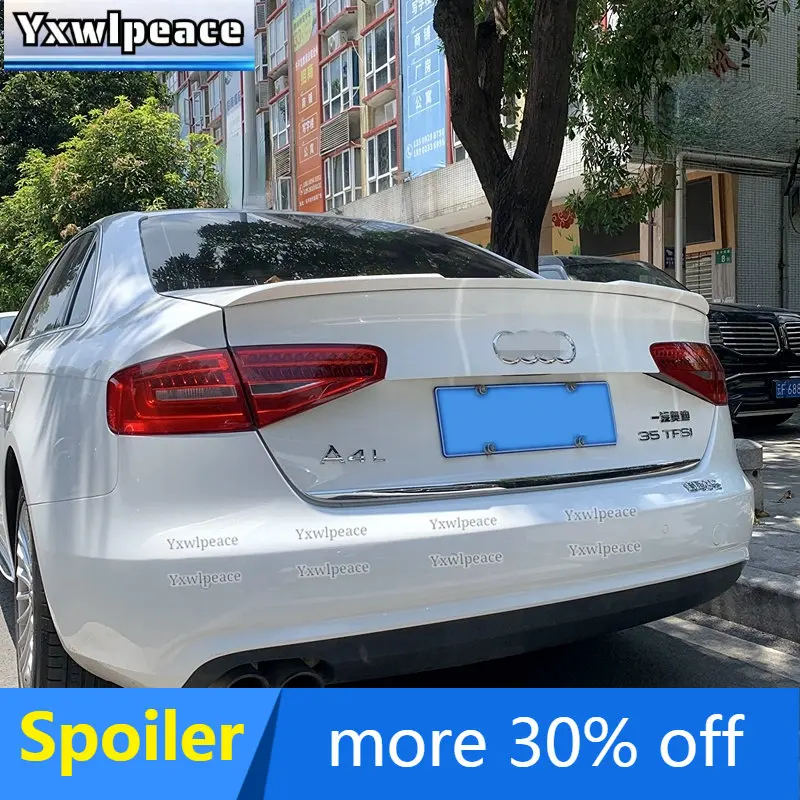 

For Audi A4 B8 B8.5 2009-2016 Spoiler ABS Plastic Material Primer Color Rear Trunk Lip Spoiler Wing Car Styling