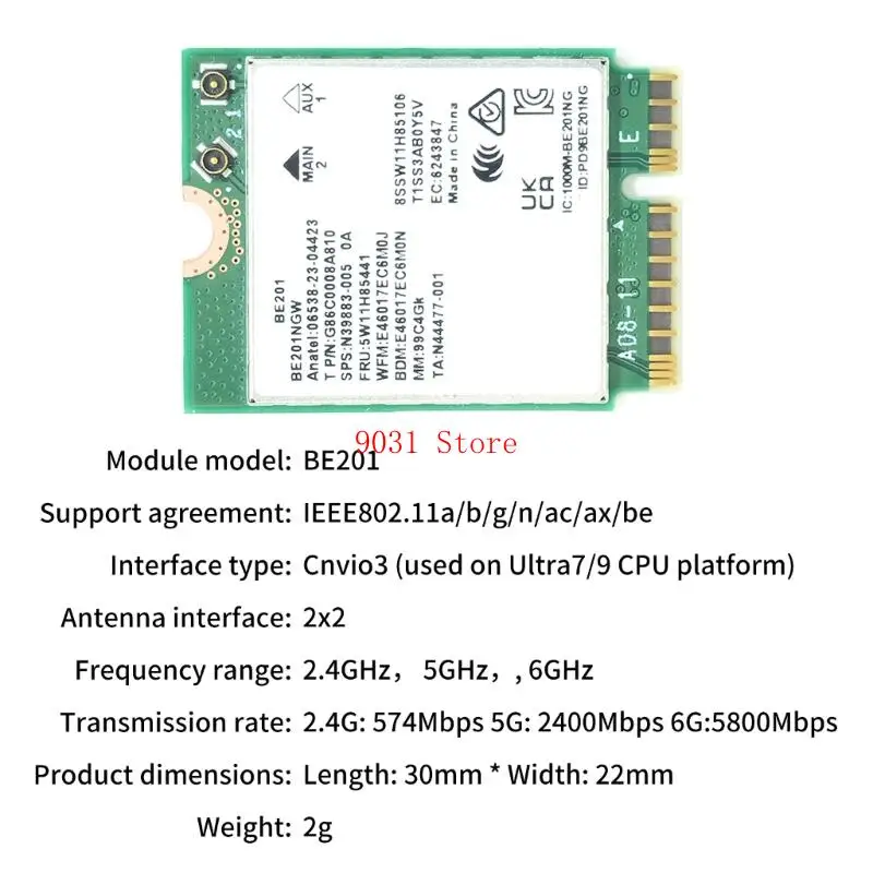 E201NGW WIFI 7 CNVIO3 Wireless Card Networking Adapter متوافق 5800 ميجابت في الثانية