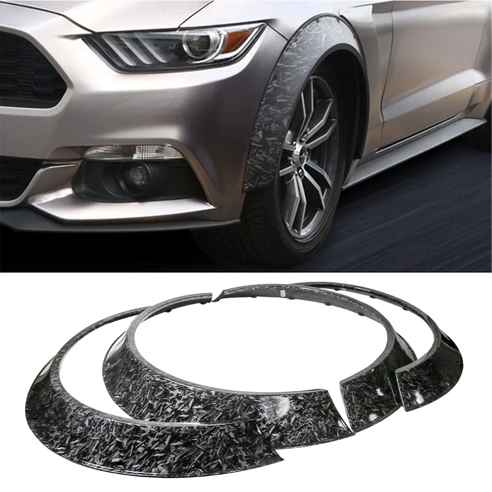 4Pcs 80+60mm Forged Carbon Fiber Look ABS Fender Flares Universal Wheel Arches