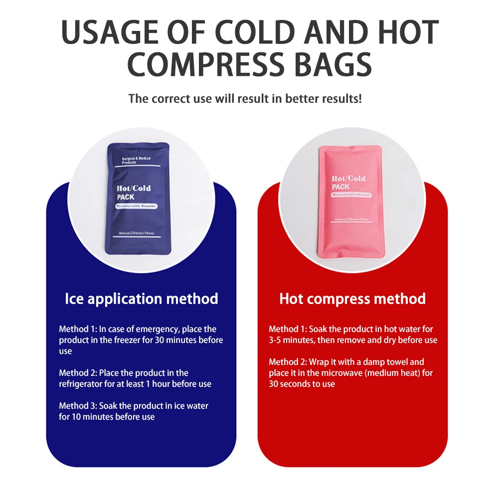 Reusable Ice Bag Sports Icing Packs Pain Relief Outdoor Cold Hot Ice Packs for Knees Ankles Injuries Muscle Back Pain Relief