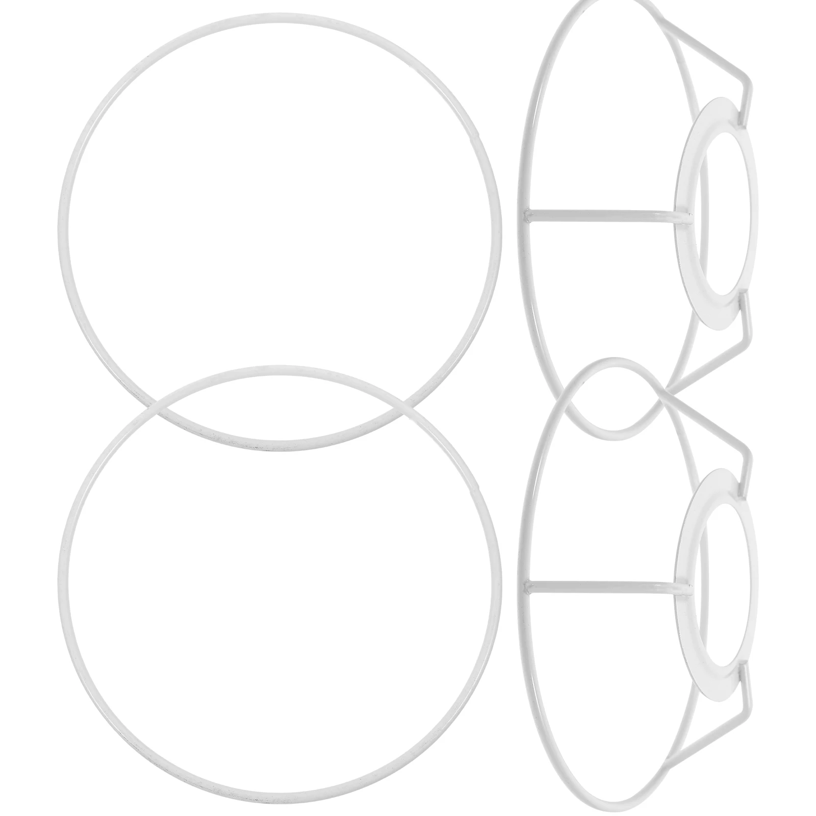 

Round Iron Wire Lampshade Frames E27 DIY Light Holders Chandelier Brackets 15cm White Round Shades Modern Table Floor Lamps