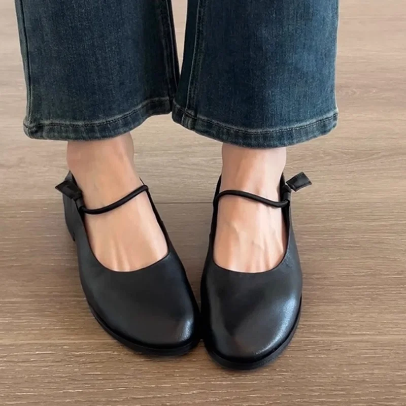 

Retro Womens Mary Jane Shoe Exquisite Soft Leather Casual Shoes for Woman Elegant Flat Shoes Luxury Designer Shoes Zapatos Mujer