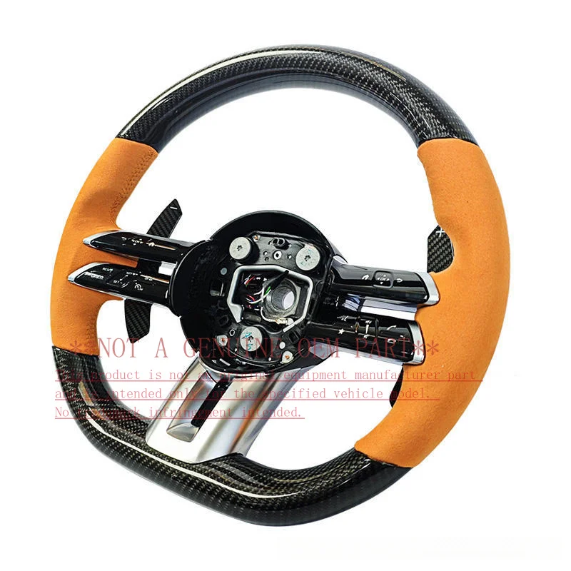 For Mercedes Benz Steering Wheel Horn Shell Decorative Cover for AMG Sport Leather  Multifunctional