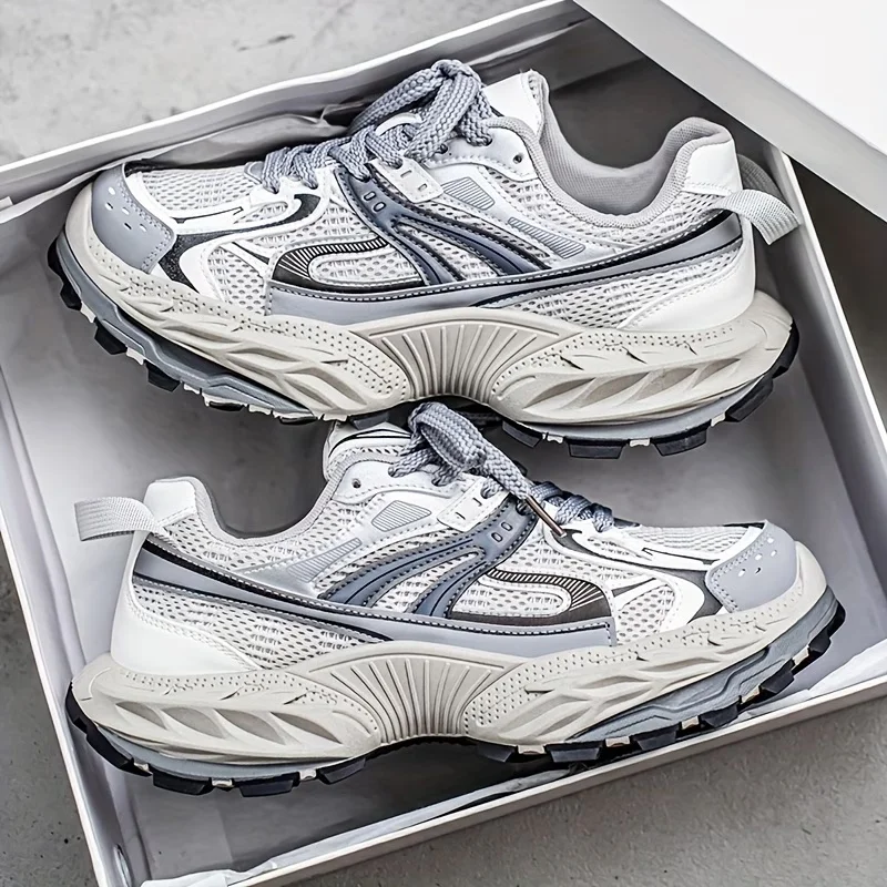 Atmungsaktive Herren-Sneaker mit dicker Sohle, Chunky-Style, Ah Gan Herrenschuhe, lässige, höhenverstellbare, beliebte Turnschuhe – Detail 3