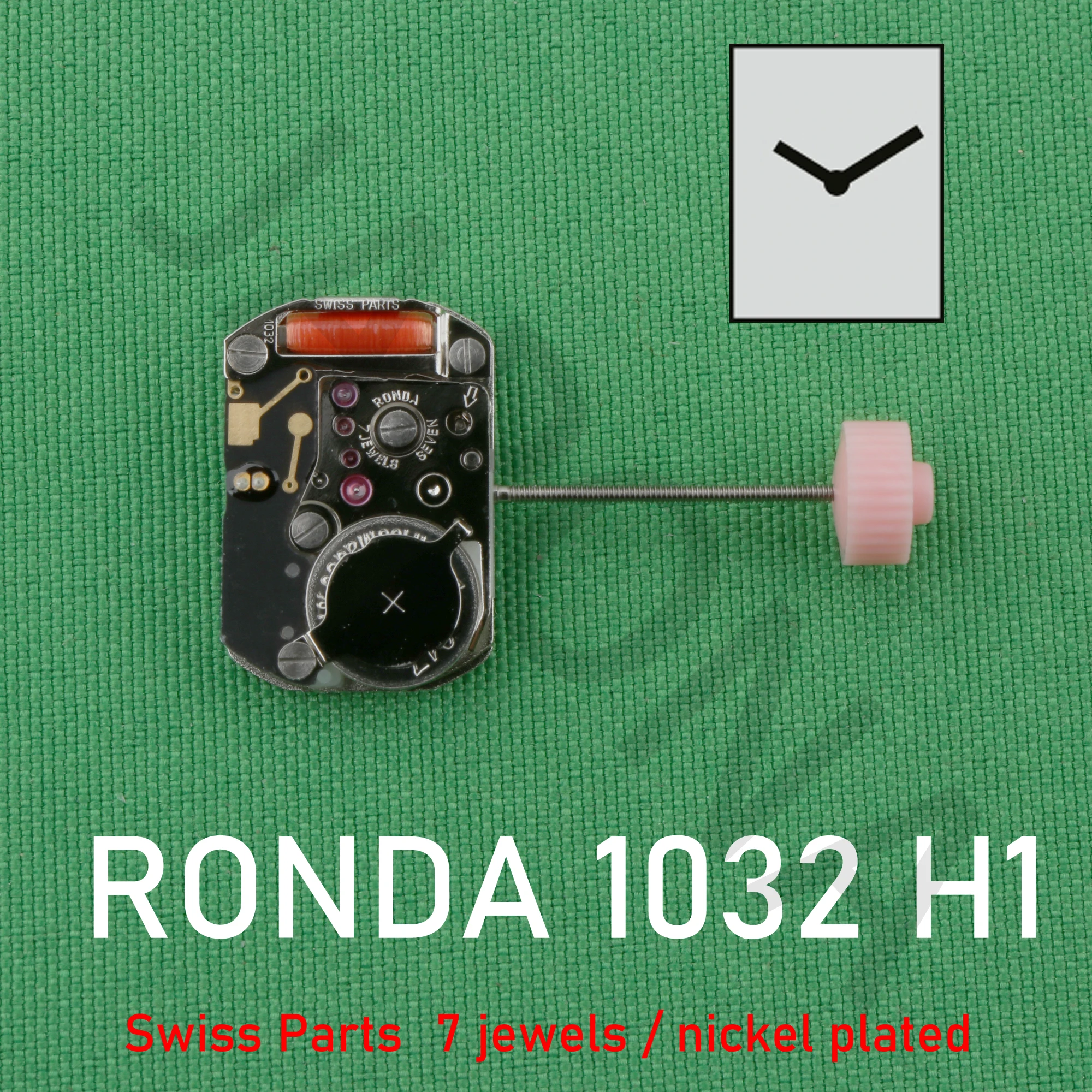 Ronda gerakan 1032 Swiss 1032 h1, gerakan quartz 2 tangan dengan Aksesori tanggal gerakan slimtech gerakan Swiss