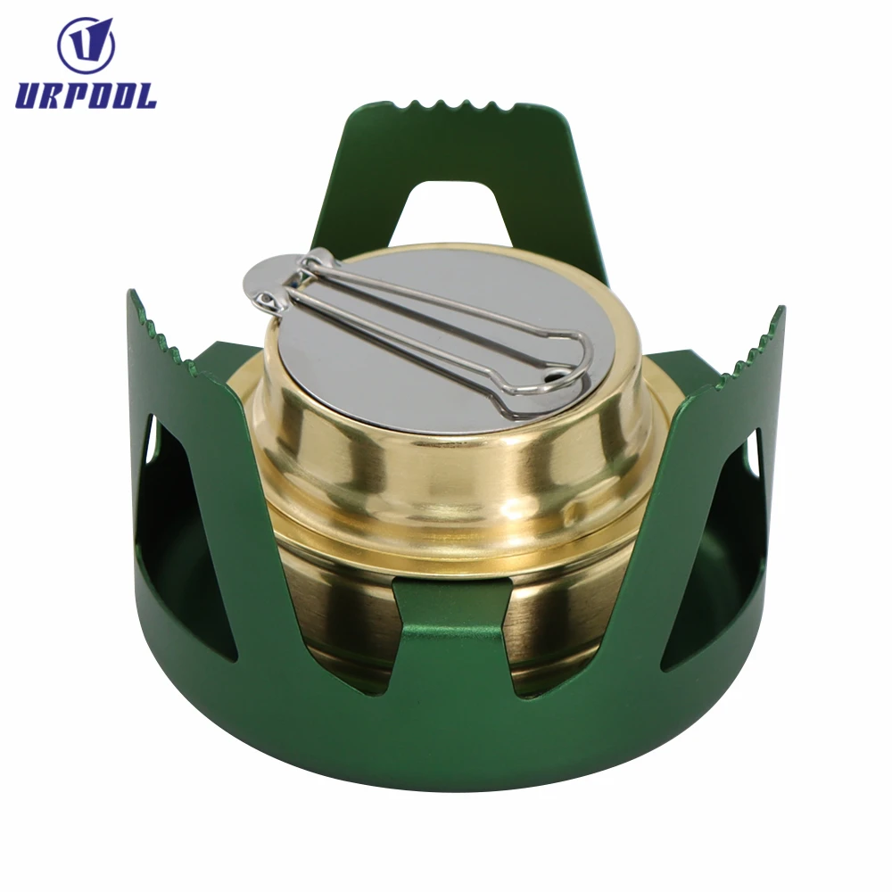 Portable Mini Alcohol Stove Burner Outdoor Ultralight Brass Camping Cooking Stove Outdoor Camping Backpacking Tourist Burner