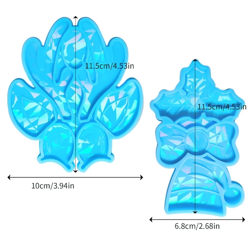 Adorno para sombrero Navidad alce holográfico cristal, molde silicona adecuado para manualidades epoxi, fabricación