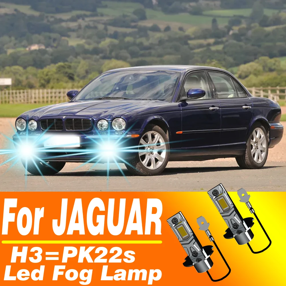 2 шт. H3 светодиодные противотуманные фары PK22s Canbus лампа автомобильные фары автодиодные мото лампы 12 В для JAGUAR XJ X350 X358 XK8 X100 S-TYPE 2 X200
