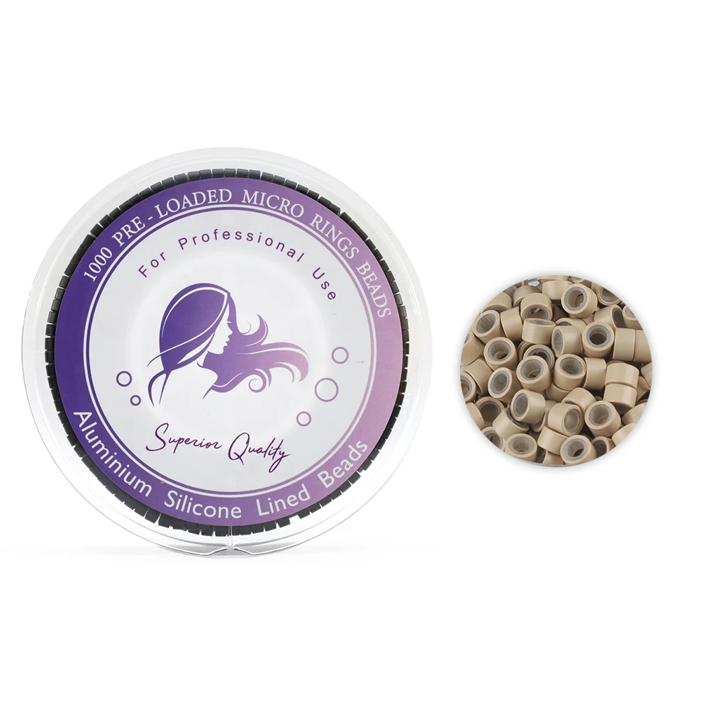 

ARLANY 5 мм 1000 шт./рулон предварительно загруженные микрокольцевые бусины для шитья в наращивании трубки для наращивания перьев микрокольца с силиконовой подкладкой