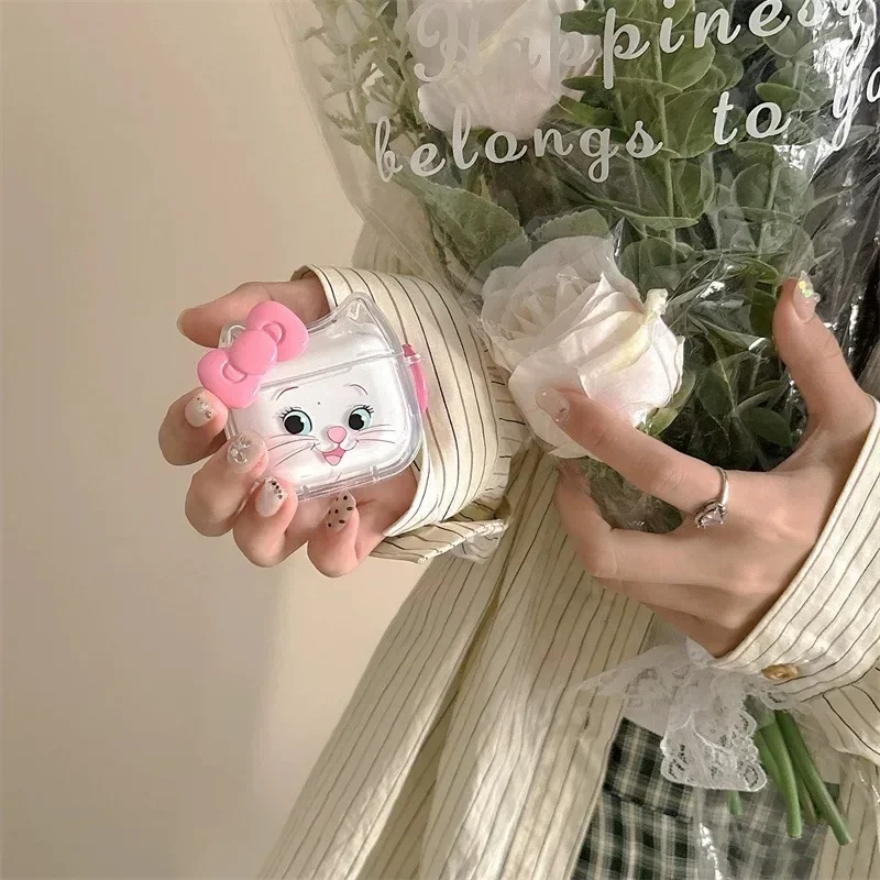 Cute 3D Cat For Apple AirPods 4 3 2 1 Airpod Pro 2 Key Chain Wireless Earphone Accessories Bluetooth Headset Case Silicone Cover