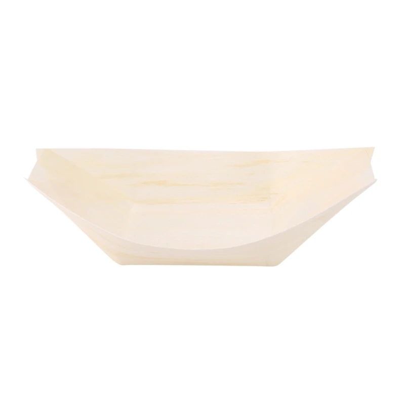 ชามอาหาร150X นิ้ว "เรือ" ไม้ย่อยสลายได้11ซม. x 6.5ซม
