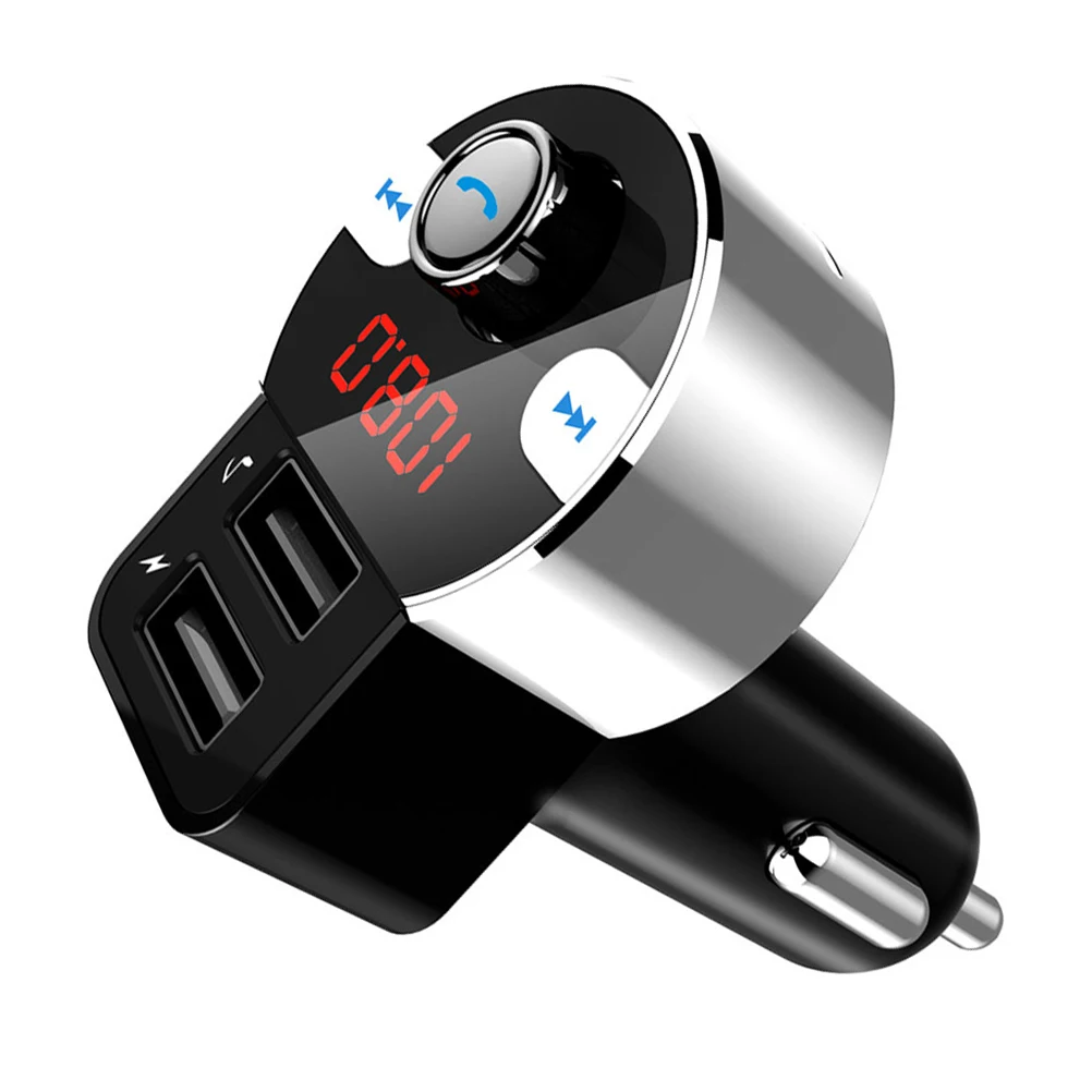 

Fm Transmitter For Car Multi Function Audio Usb Dual 3.1A Led Display Micro Support Mode