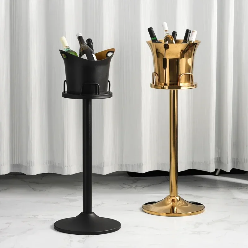 Luxury Stainless Steel Thickened Champagne Barrel Floor Stand Set Bar Club Wine Cooling Chilled Decorative Ornament