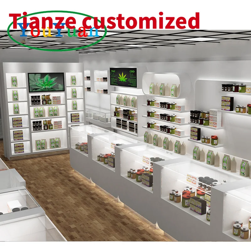 

(customized)Best Supplier Smoke Shop Display Dispensary Supplies Cabinet With Drawers Dispensary Display