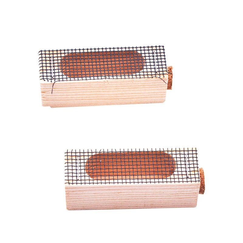 ABRE-Wooden Queen Bee Cage, Mutil-Functional Beehive Bee Cage Rearing Cage Cell, Bees Queen Post Prisoner, Beekeeping Tools