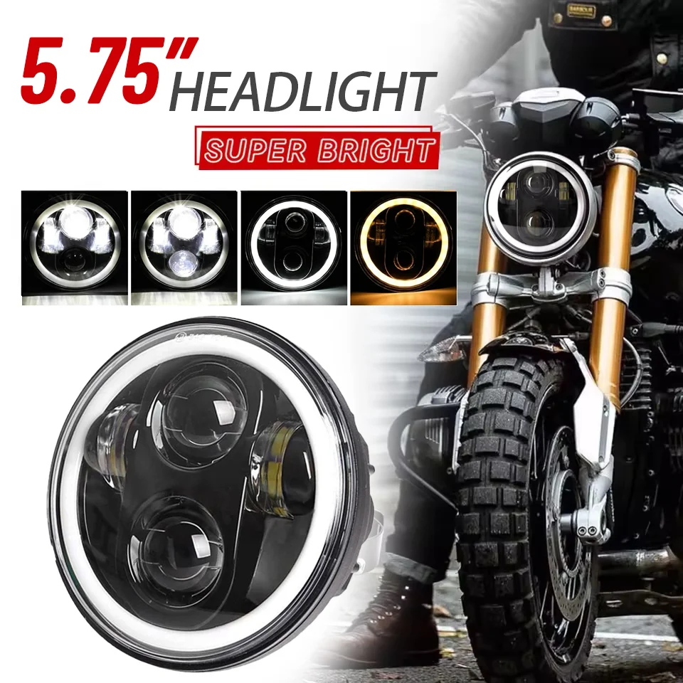 

5.75inch Universal Motorcycle LED Headlight H4 High/Low Beam Moto Car LED Headlamp with H4-9008 adapter Motorbike Lighting