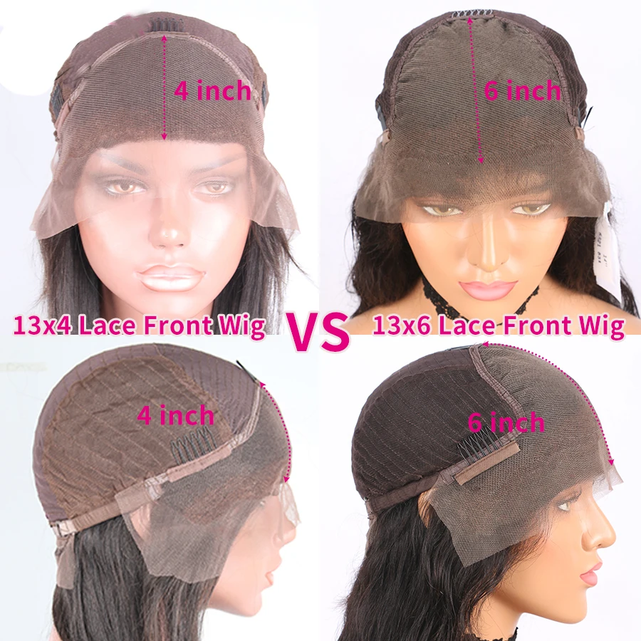 13X6 กระดูกตรง HD โปร่งใสลูกไม้ด้านหน้าวิกผมผมมนุษย์ Wigs สําหรับผู้หญิง Pre Plucked บราซิล 13x4 วิกผมลูกไม้ด้านหน้าด้านหน้า