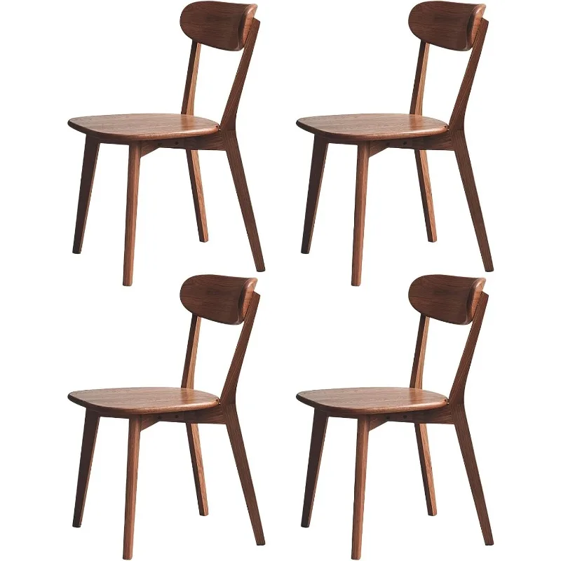 100% Solid Oak Wood Dining Chairs,Mid Century Modern Dining Chairs with Rounded Backrest,Kitchen,Dining Room Chairs Set