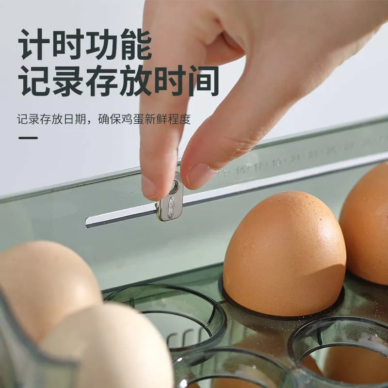 Egg Storage Box Side Door Storage Rack of Refrigerator Can Be Turned Over To Put Egg Tray Fresh-keeping Box In Kitchen Egg Box