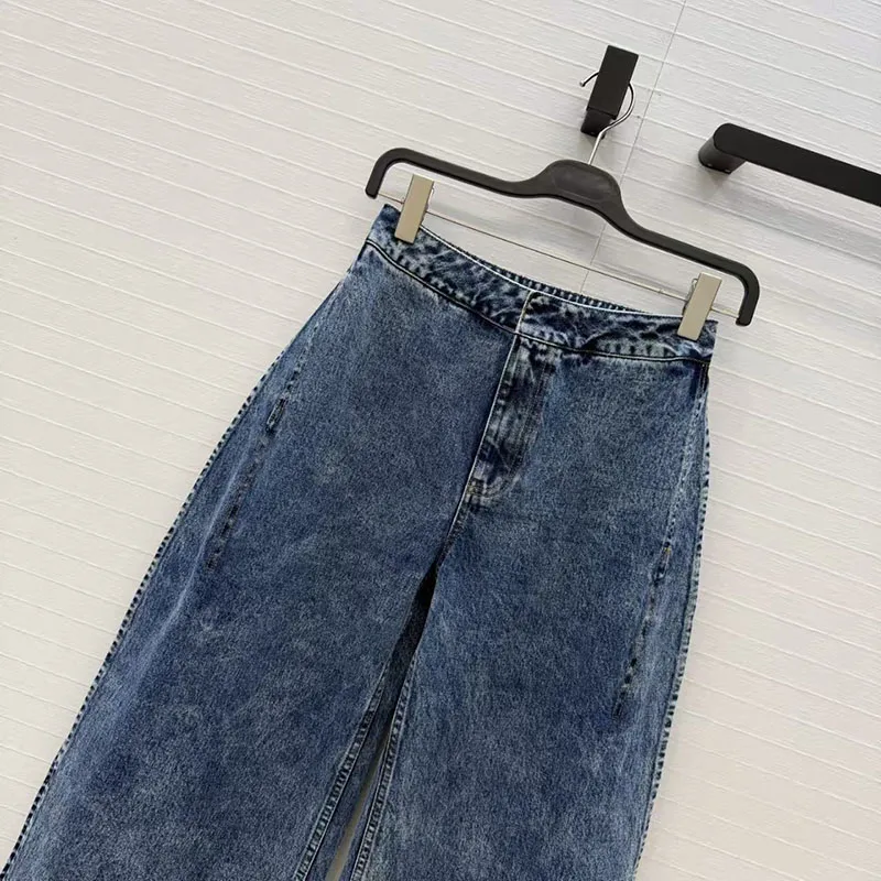 

2026 Spring Women's High-Waisted Wide-Fitting Jeans - Loose and Slim-Fitting Denim Casual Pants with Petal Edges