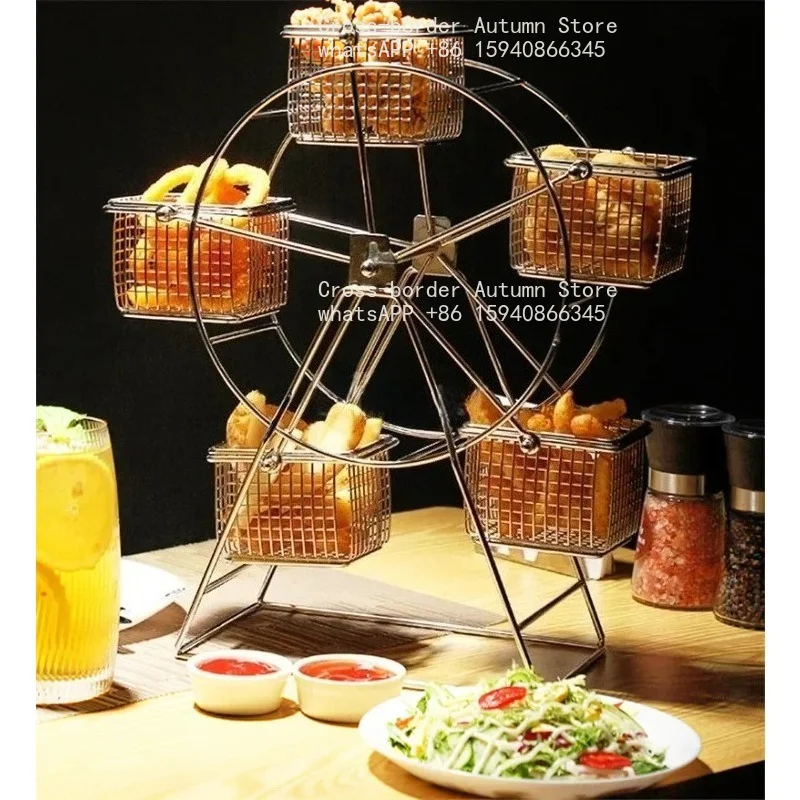 French fries chicken wings Ferris Wheel Food Rack Snack Rack Vintage Party Rotatable Pastry Cupcake Holderr fruit dessert plate