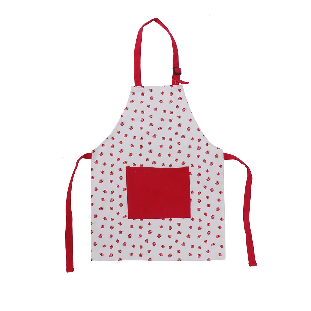 

Childrens Apron for Cooking and Baking Small Size Strawberry Print Washable Cotton Bib Ideal for Activities