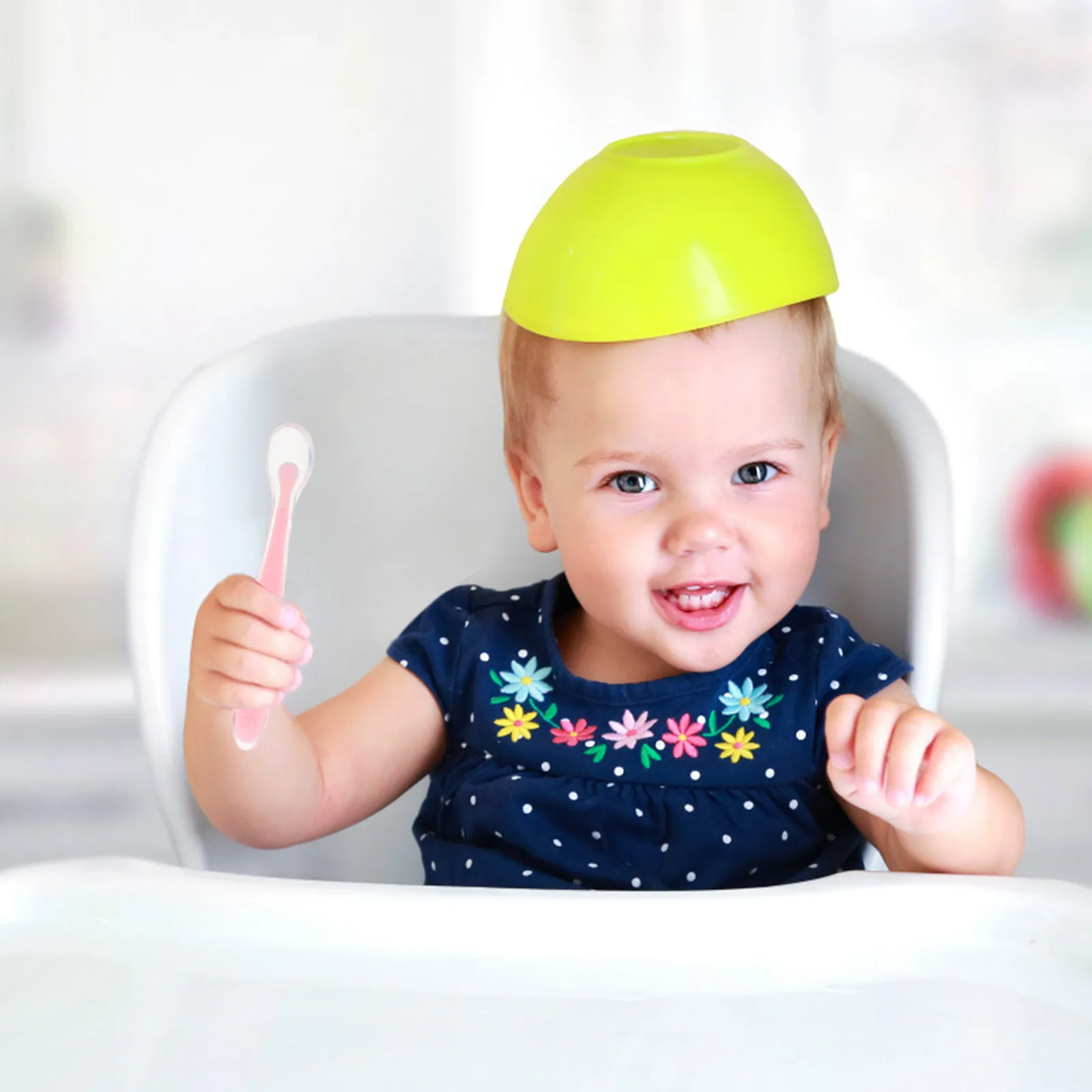 

2Pcs Baby Feeding Spoon Silicone Set Utensils for Eating Toddler Training Baby LED Weaning Includes Storage Box