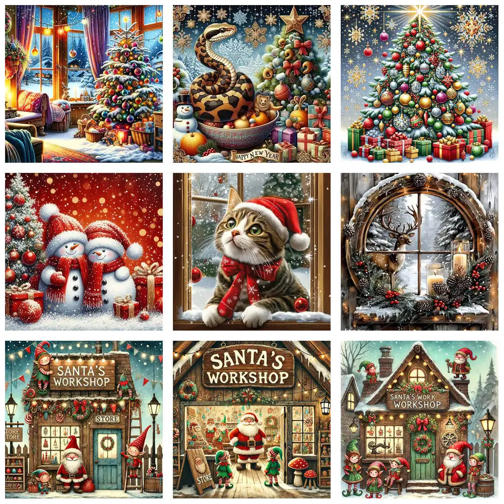 Diamond Painting Christmas in the Forest / Kerstmis 90 x 65 Partial