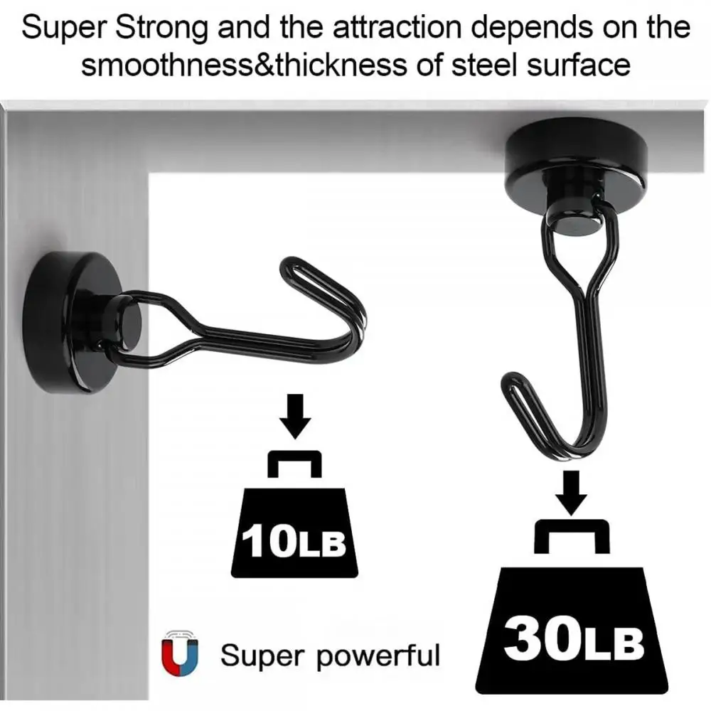 Magnetic Strong Hooks Heavy Duty Wall Hooks Home Kitchen Bar Storage Organization Hanger Key Coat Cup Hanging Hanger