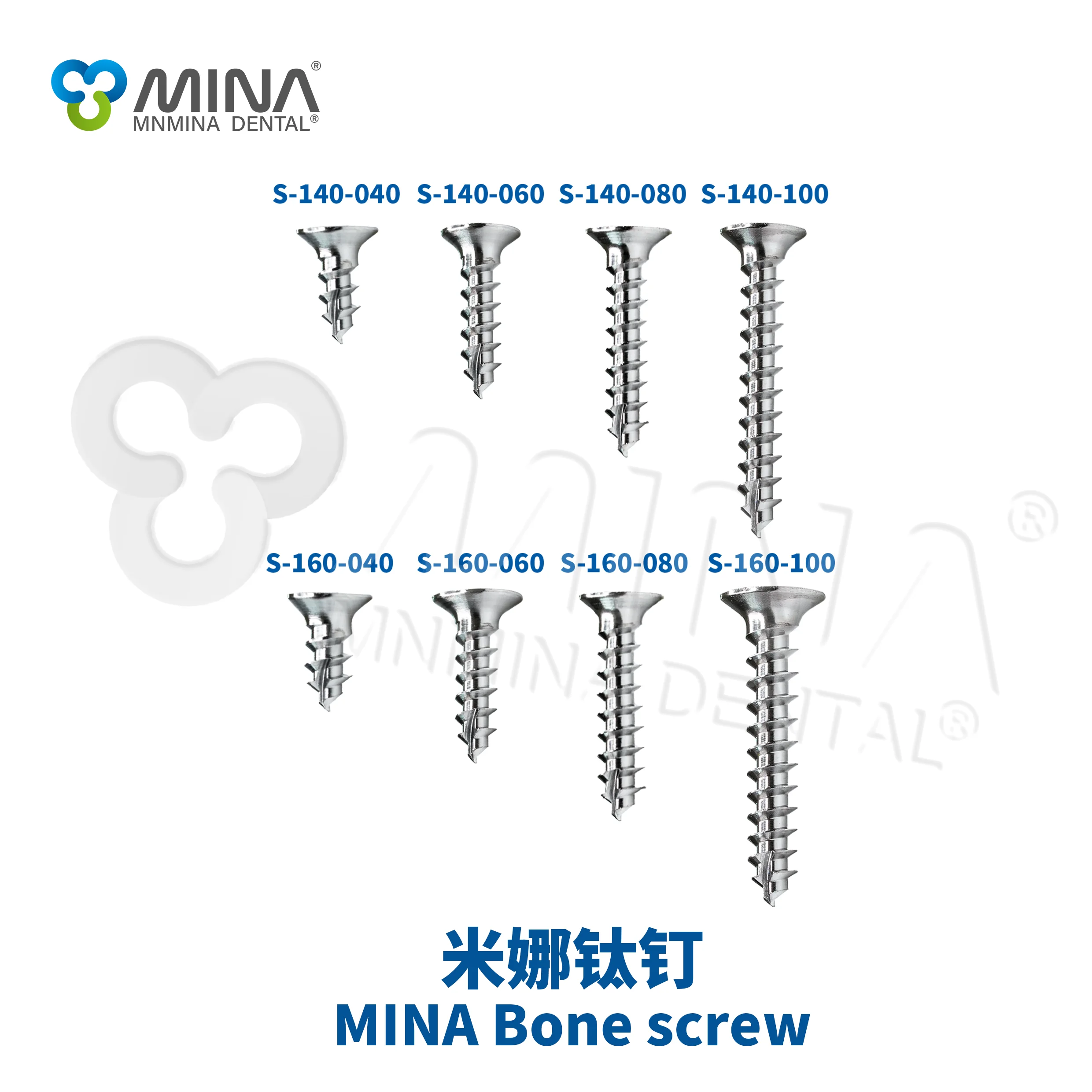 Mina Dental Threaded Manual Power Source Titanium Bone Screw with Knurled Grip Thread for GBR Implant