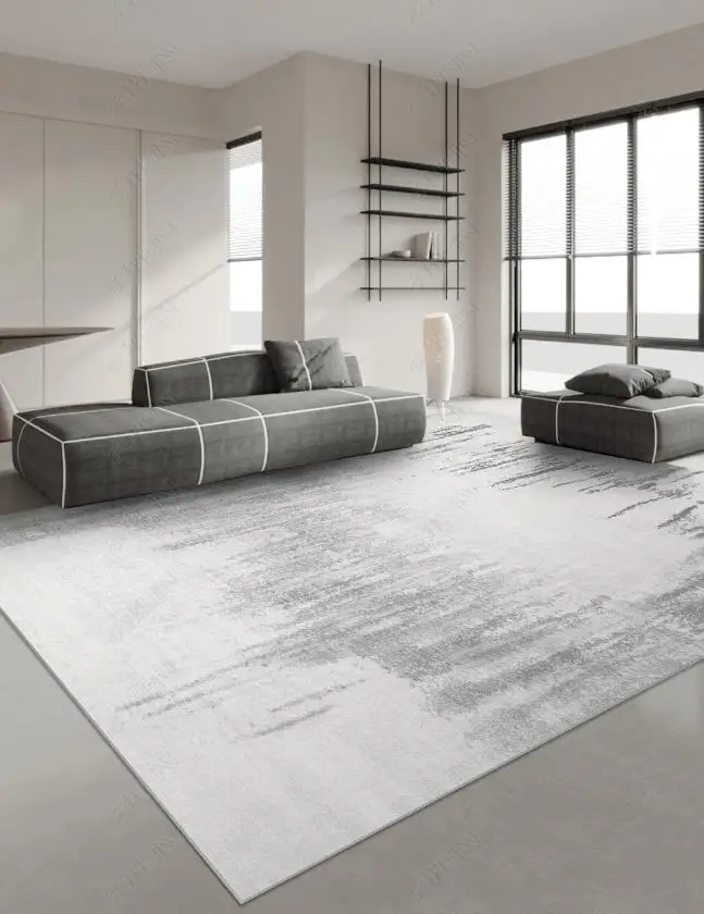 NONE Japanischen Stil Teppiche für Wohnzimmer Licht Luxus Schlafzimmer Decor Große Bereich Teppich Hause Grau Anti-slip Matte Waschbar lounge Teppich 3