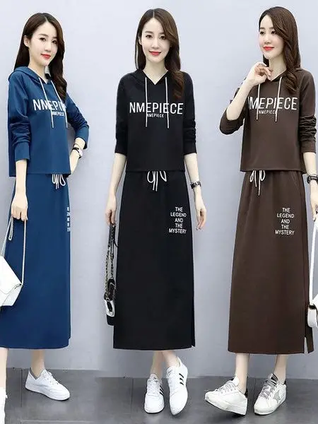 

Spring Summer 2026 Slimming Casual Sportswear Set Women's Long Sleeve Hoodie Printed Sweatshirt Two Piece Set Fashionable