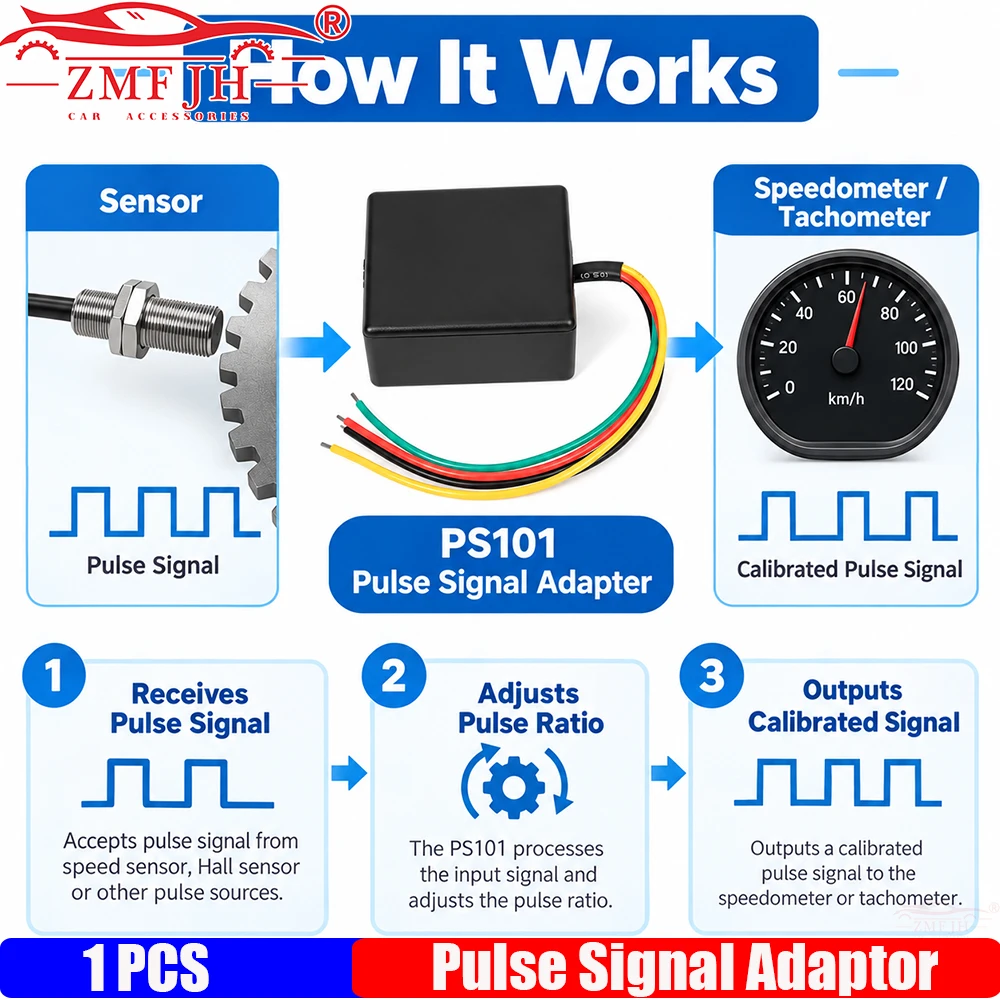 Pulse Signal Adapter for Universal Speedometer or Tachometer PRM Signal Sensor 12V24V