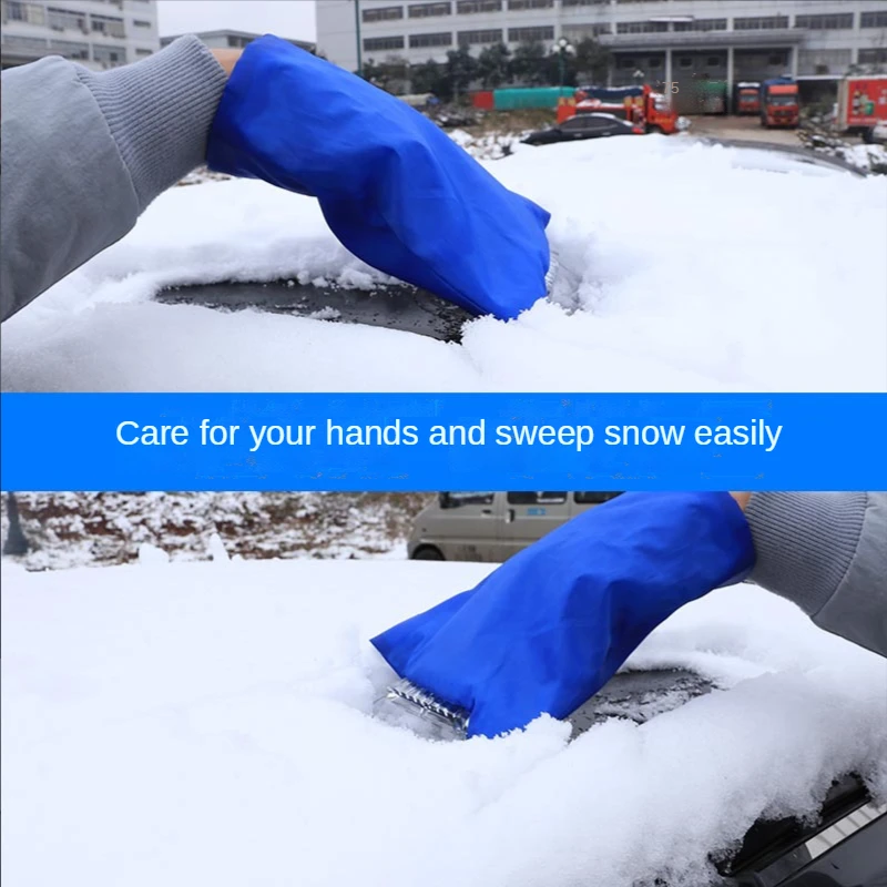 1PC Car  Windscreen Snow Clear Car Ice Scraper Snow Remover Shovel Deicer Spade Deicing Cleaning Scraping Tool with Warm Gloves