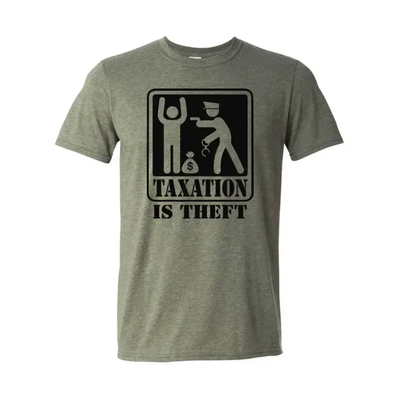 Anti Taxes Alex Joneshot 2019 Summer Men'S Fashion Print T-Shirt Cool Tees Taxation Is Theft Warning Shirt Ron Paul Libertarian