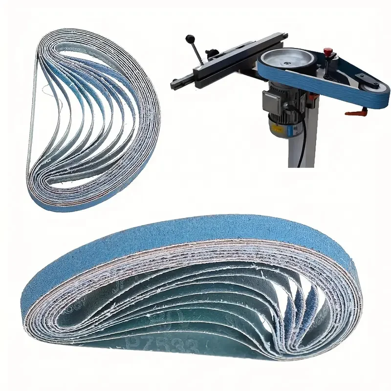 

10Pcs457 * 13mm zirconia sanding belt, 40/60/80/120 assorted grit, woodworking metal sanding belt grinding tool