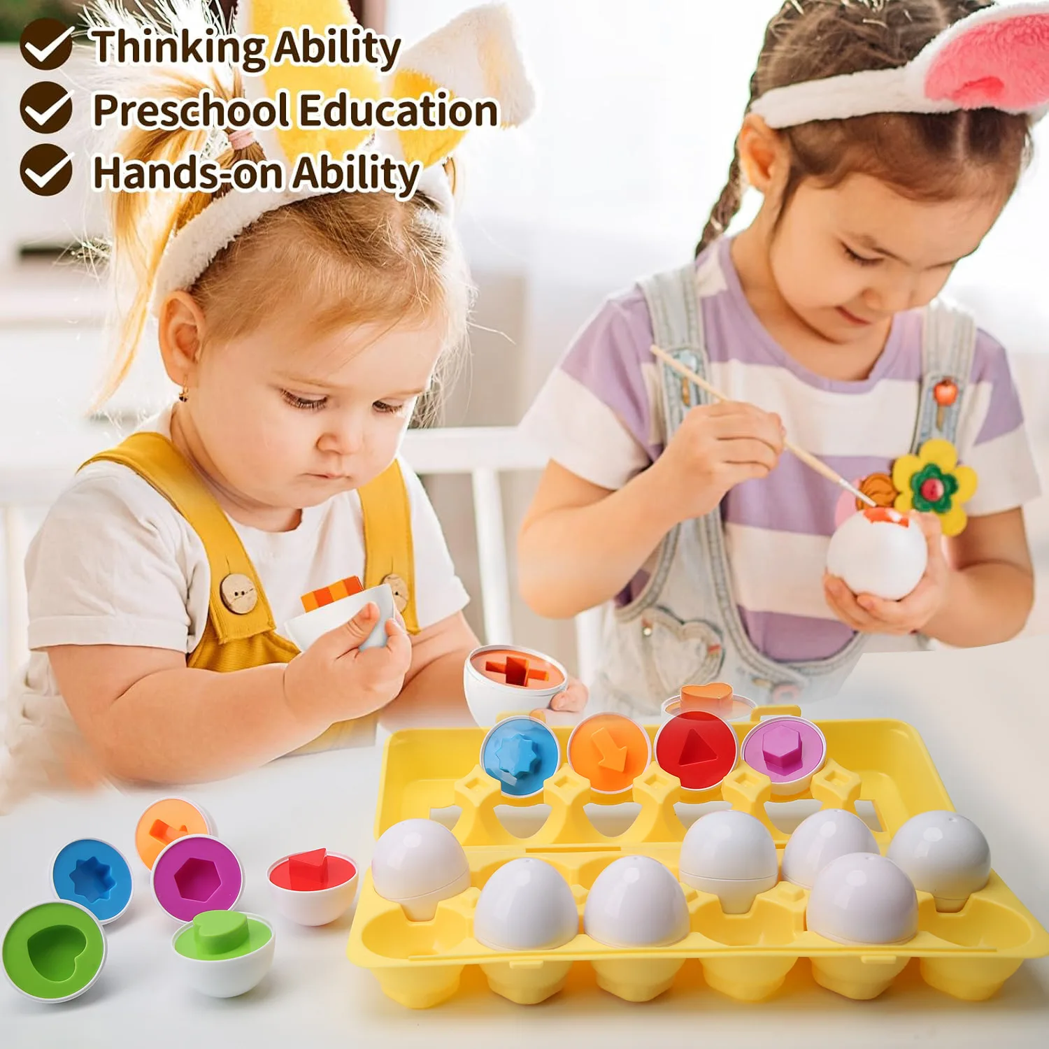 

Matching Eggs Toys Color Recognition Egg Shape Matching Toys A10.5
