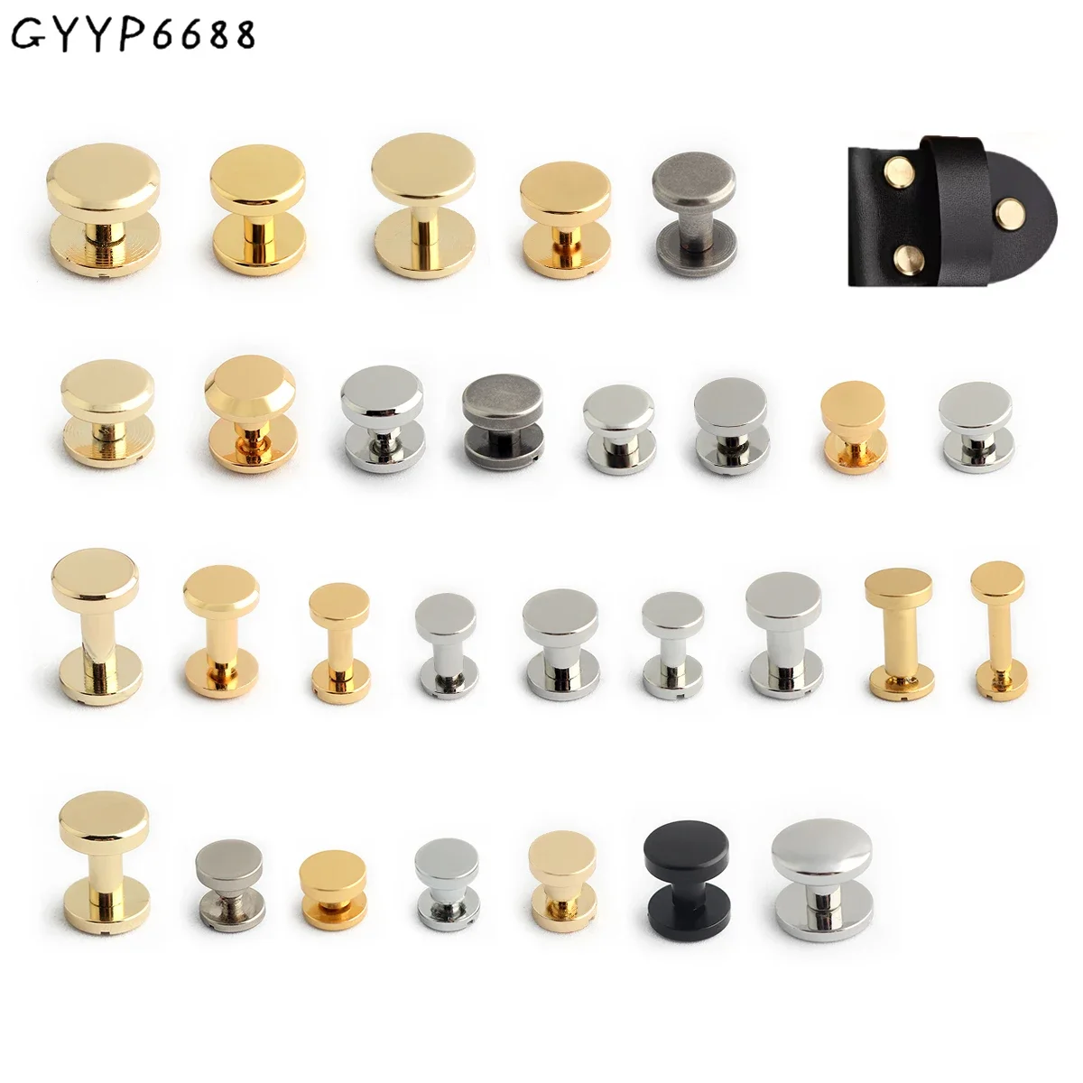 10/50/100PCS 6-15mm Copper Binding Chicago Nail Stud Flat Head Rivet Buckles For Bag Clothes Decorative DIY Leather Accessories