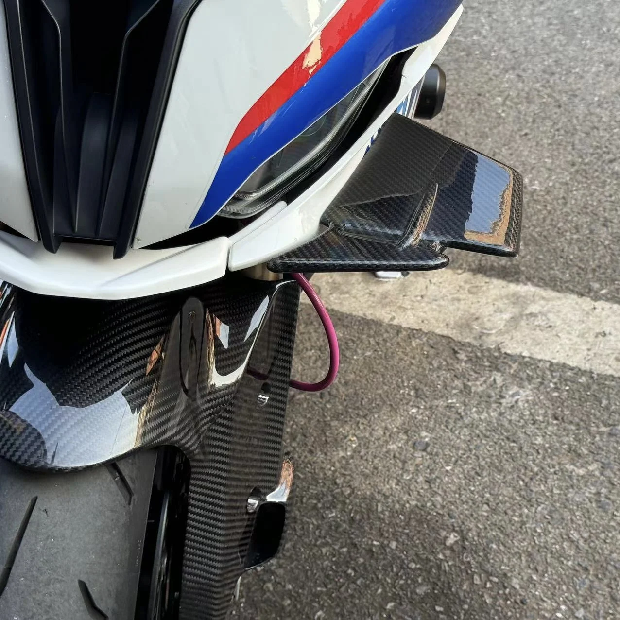 BMW S1000RR M1000RR 용 페어링 프론트 립 2019 2020 2021 2022 오토바이 액세서리 포워드 페어링 윙렛 썸네일 3