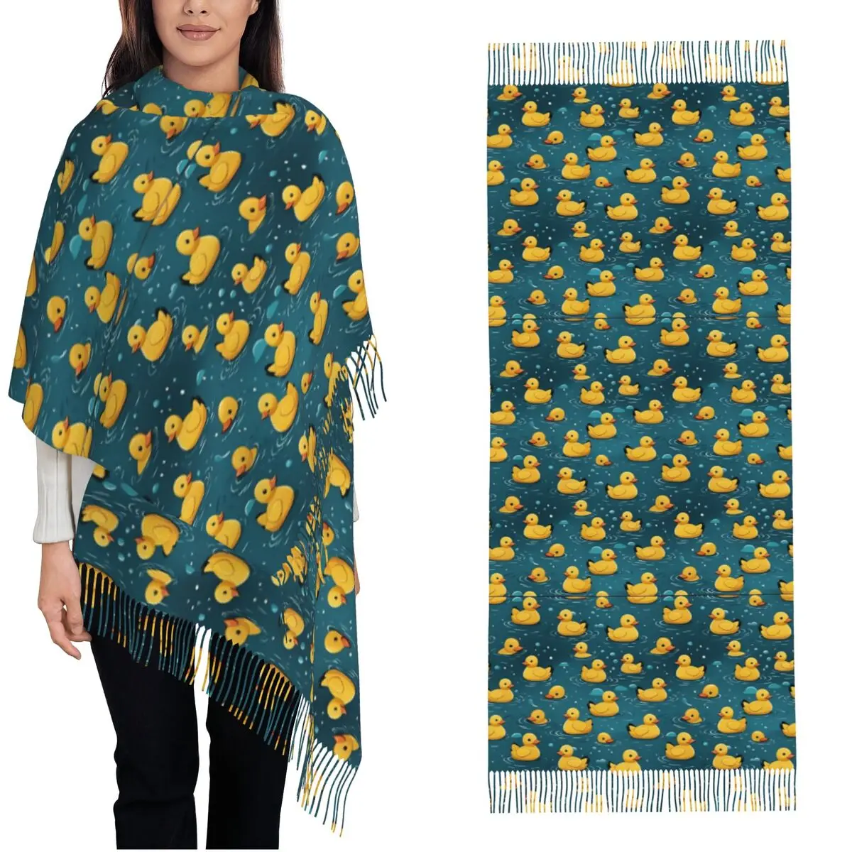 

Warm Scarf Winter Yellow Rubber Duck Shawls and Wraps Design Bufanda Mujer Womens Retro Scarves Wraps