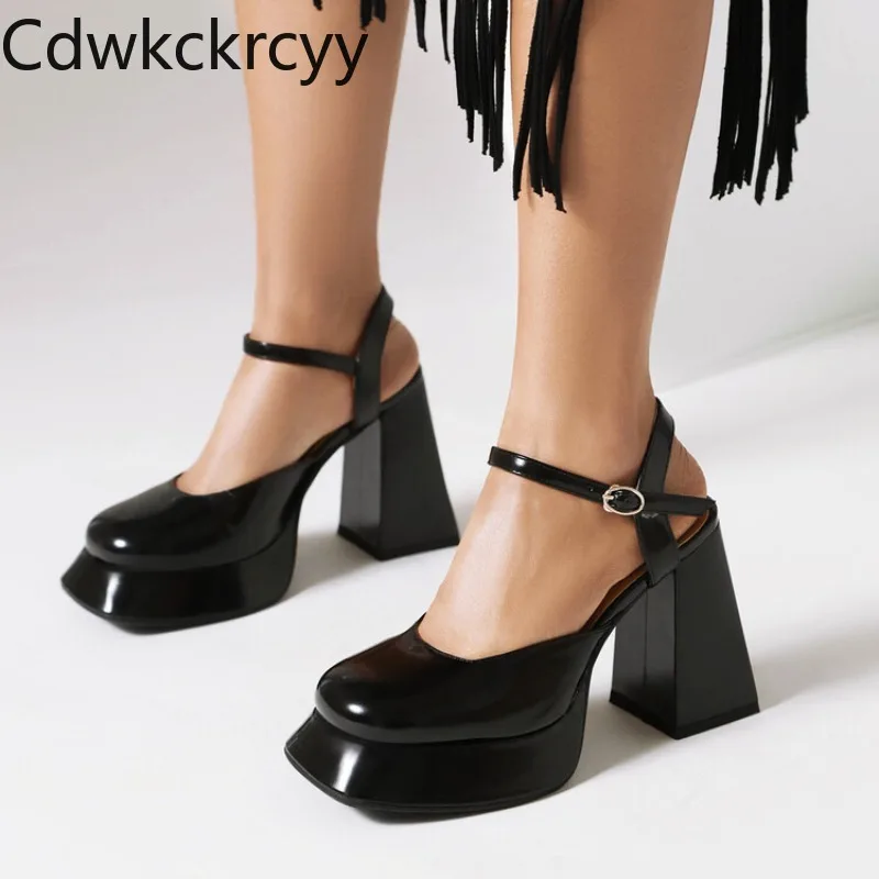 summer New styles fashion High heels Women's sandals Simplicity grace Buckle Square heel Women's sandals high 10.5cm size 35-43