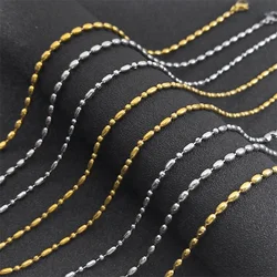 Stainless Steel Aesthetic Rice Bead Chain Necklace for Women Men Silver/Gold Color Choker Jewelry Marking Accessories joyas