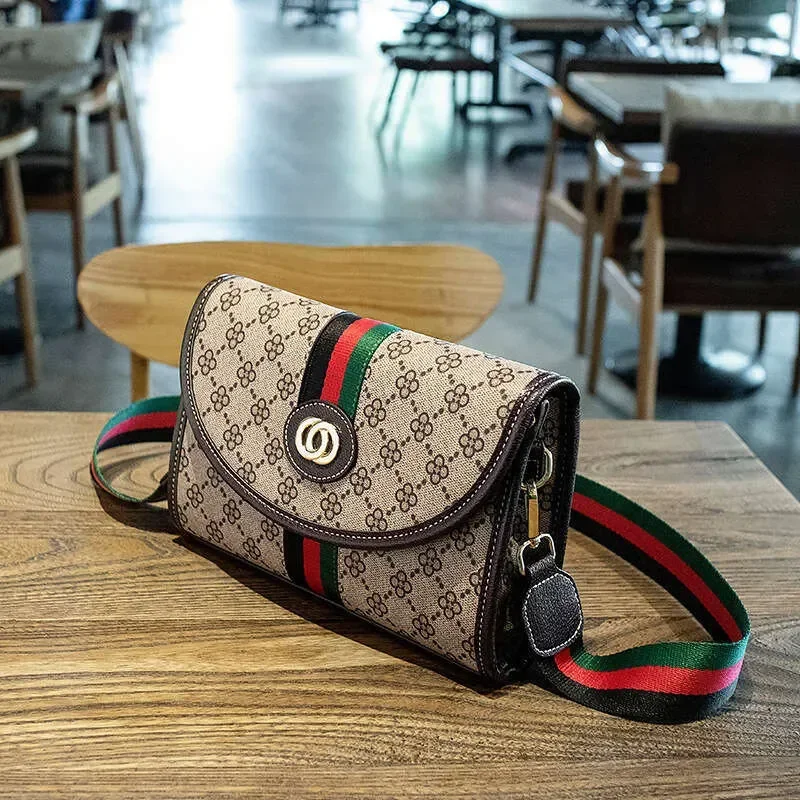 

Women Luxury Designer Gstyle Bag Crossbody Diane Baguette Classic Canvas Strap Flower Flap Embossed Letters Clutch Purse Shoulde