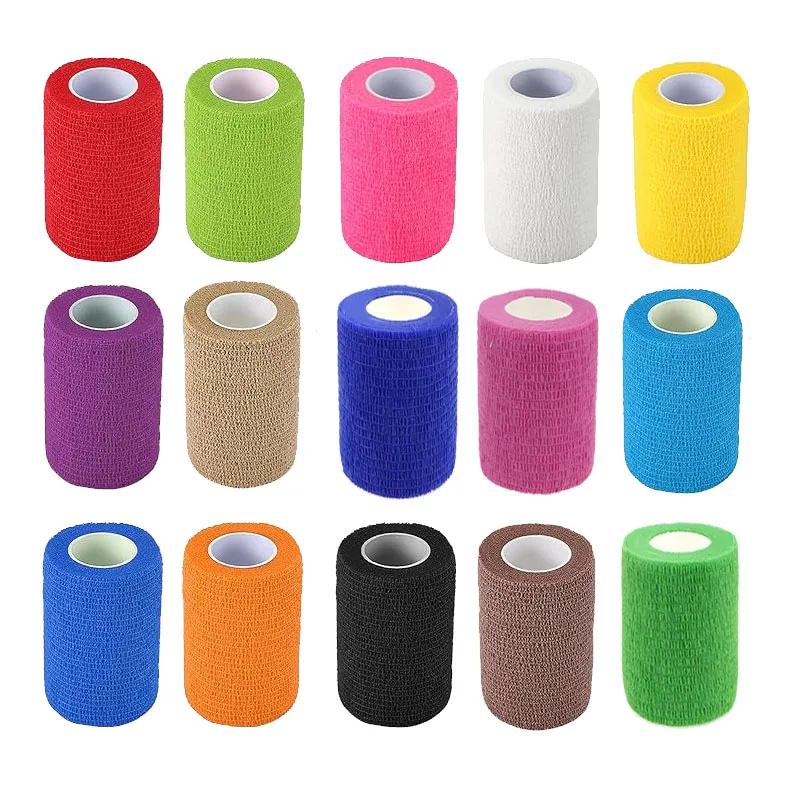 

15pcs Self Adhesive Bandage Wrap 3” x 5 Yards Cohesive Elastic Sports Tape Athletic for Ankle Wrist Sprains Pet First Aid